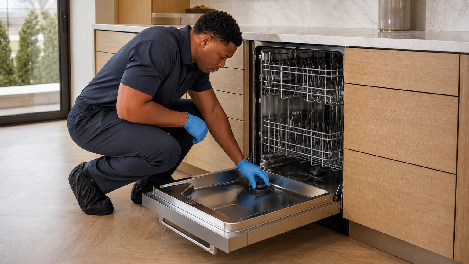Panel-ready dishwasher diagnostic visit in Wayne-Radnor